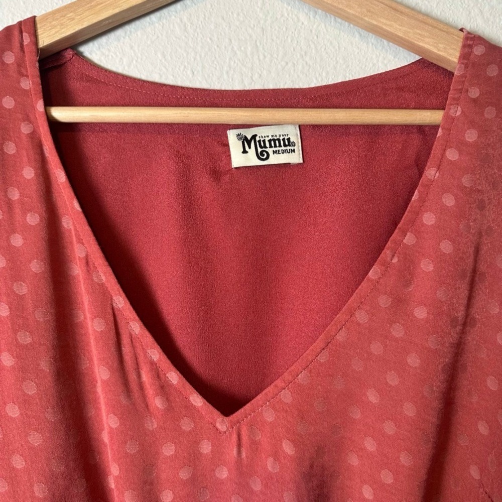 Show Me Your MuMu Anastasia Mini Polka Dot Dress Sangria Pink Flutter Sleeve M‎ - Picture 2 of 7